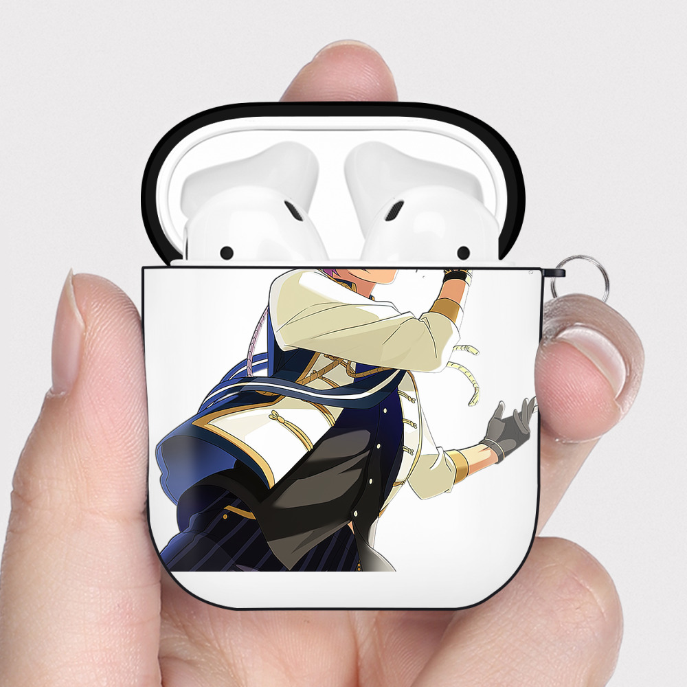 （画像用） あんさんぶるスターズ! Ensemble Stars AirPods 第2世代保護ケース ハードシェル ブラック 耐衝撃・防指紋・カラビナ付き