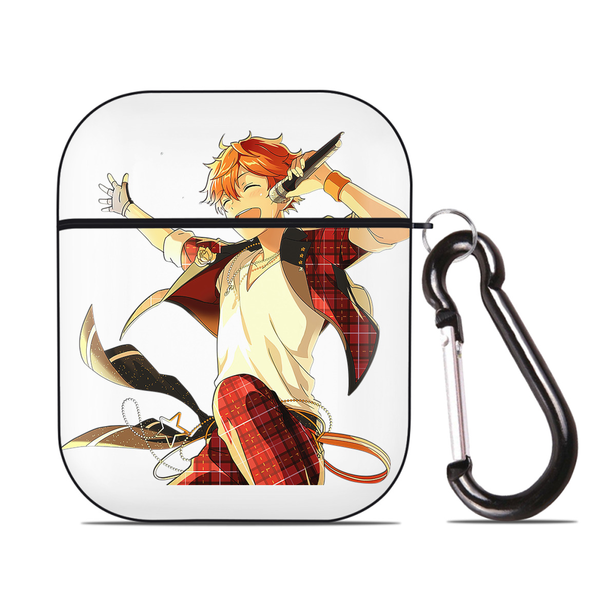 （画像用） あんさんぶるスターズ! Ensemble Stars AirPods 第2世代保護ケース ハードシェル ブラック 耐衝撃・防指紋・カラビナ付き