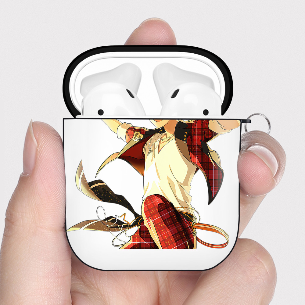 （画像用） あんさんぶるスターズ! Ensemble Stars AirPods 第2世代保護ケース ハードシェル ブラック 耐衝撃・防指紋・カラビナ付き