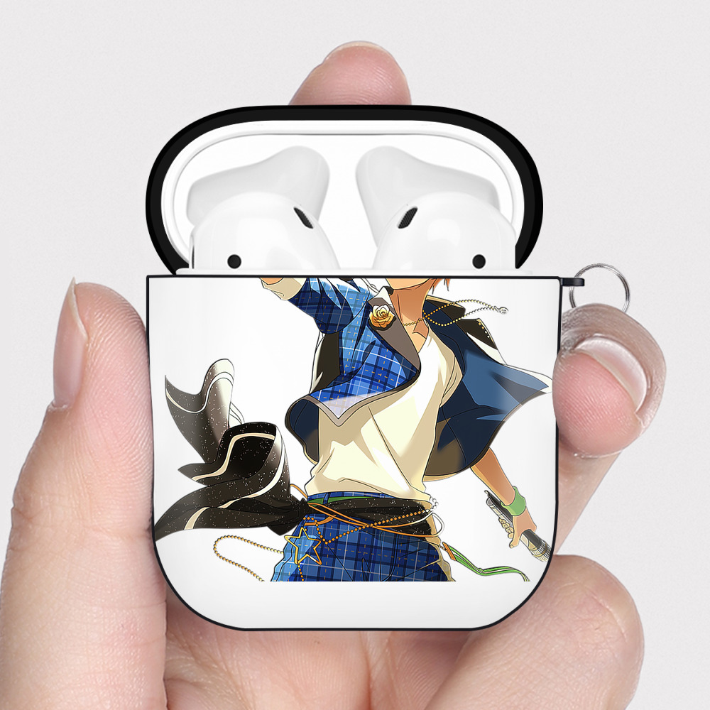 （画像用） あんさんぶるスターズ! Ensemble Stars AirPods 第2世代保護ケース ハードシェル ブラック 耐衝撃・防指紋・カラビナ付き
