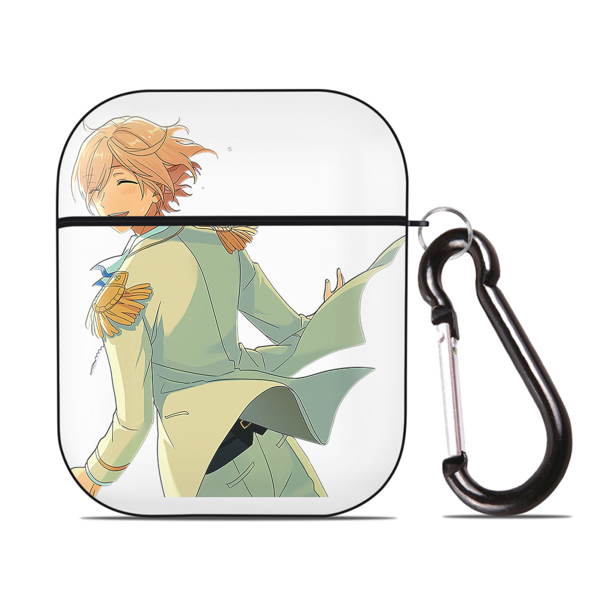 （画像用） あんさんぶるスターズ! Ensemble Stars AirPods 第2世代保護ケース ハードシェル ブラック 耐衝撃・防指紋・カラビナ付き