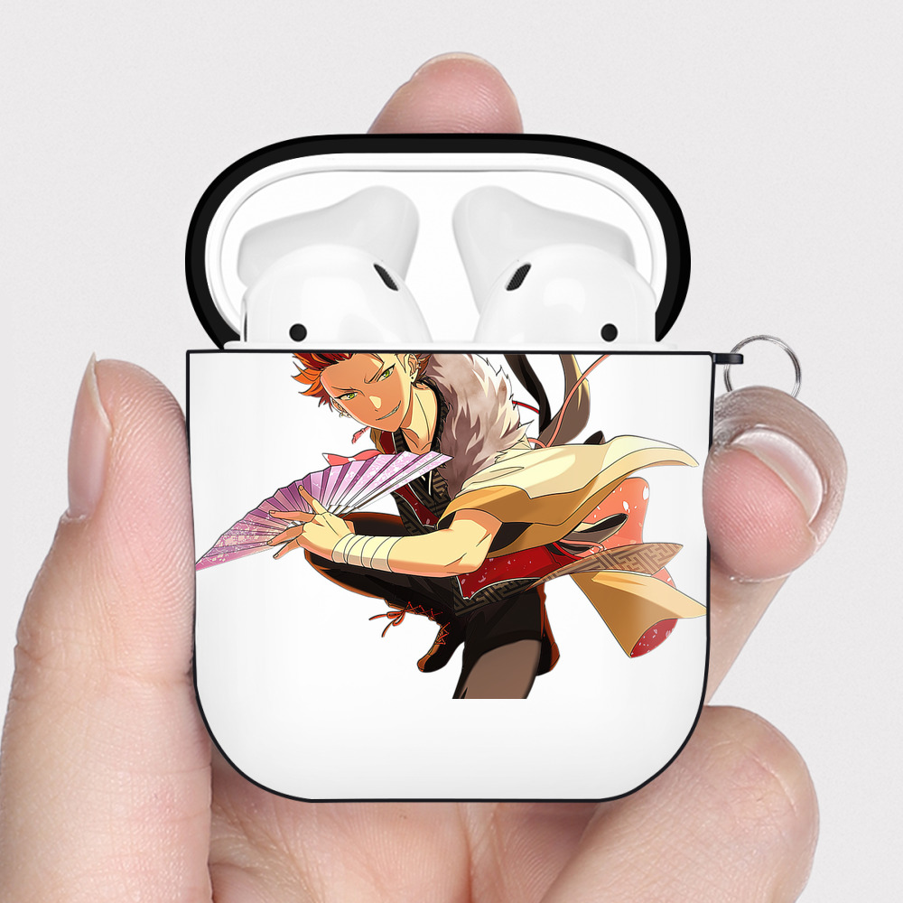 （画像用） あんさんぶるスターズ! Ensemble Stars AirPods 第2世代保護ケース ハードシェル ブラック 耐衝撃・防指紋・カラビナ付き