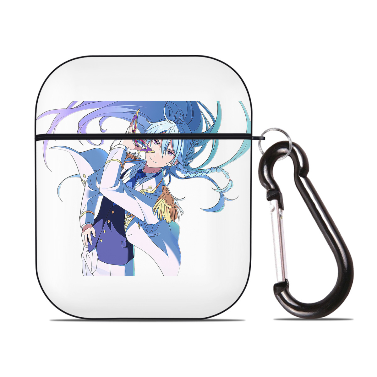 （画像用） あんさんぶるスターズ! Ensemble Stars AirPods 第2世代保護ケース ハードシェル ブラック 耐衝撃・防指紋・カラビナ付き