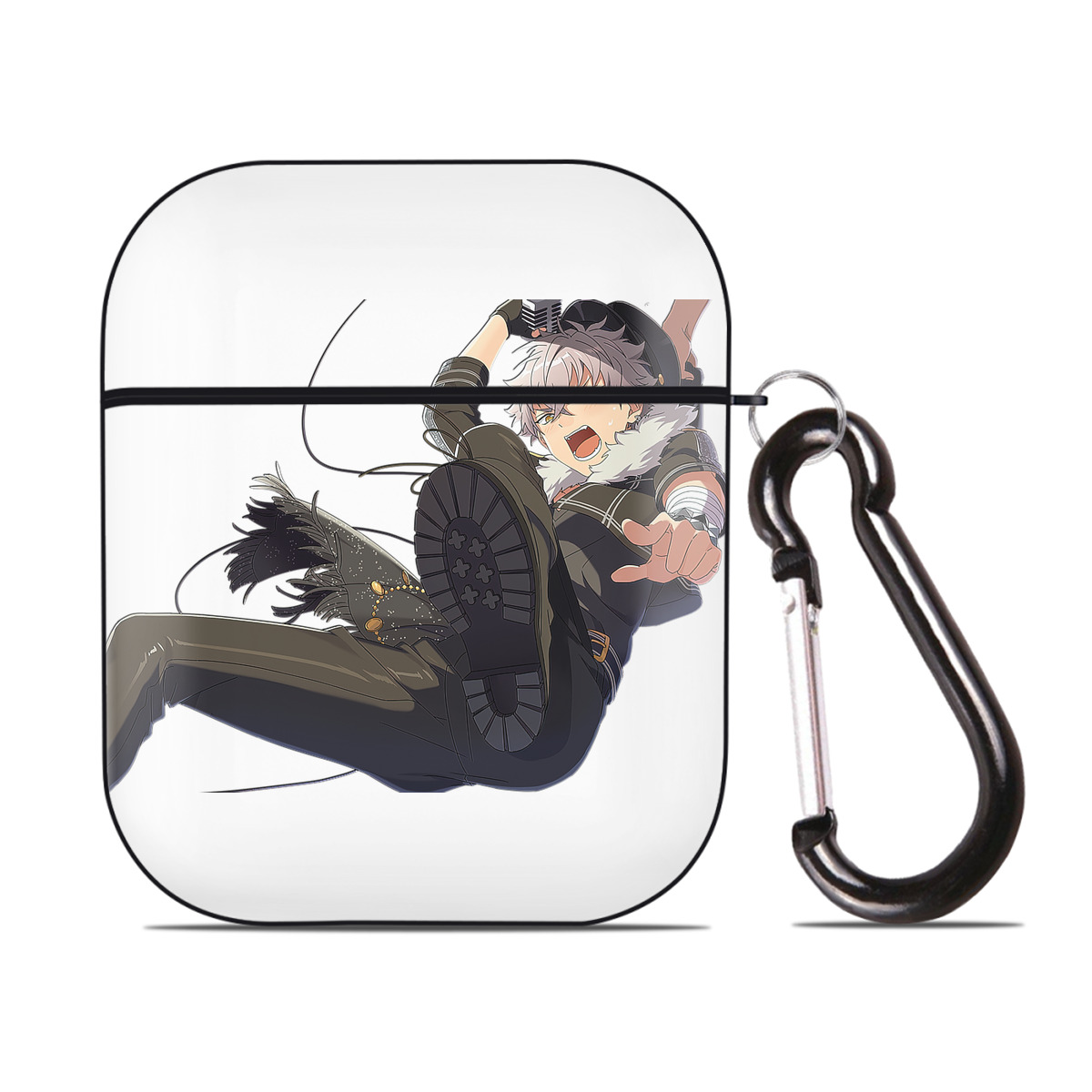 （画像用） あんさんぶるスターズ! Ensemble Stars AirPods 第2世代保護ケース ハードシェル ブラック 耐衝撃・防指紋・カラビナ付き