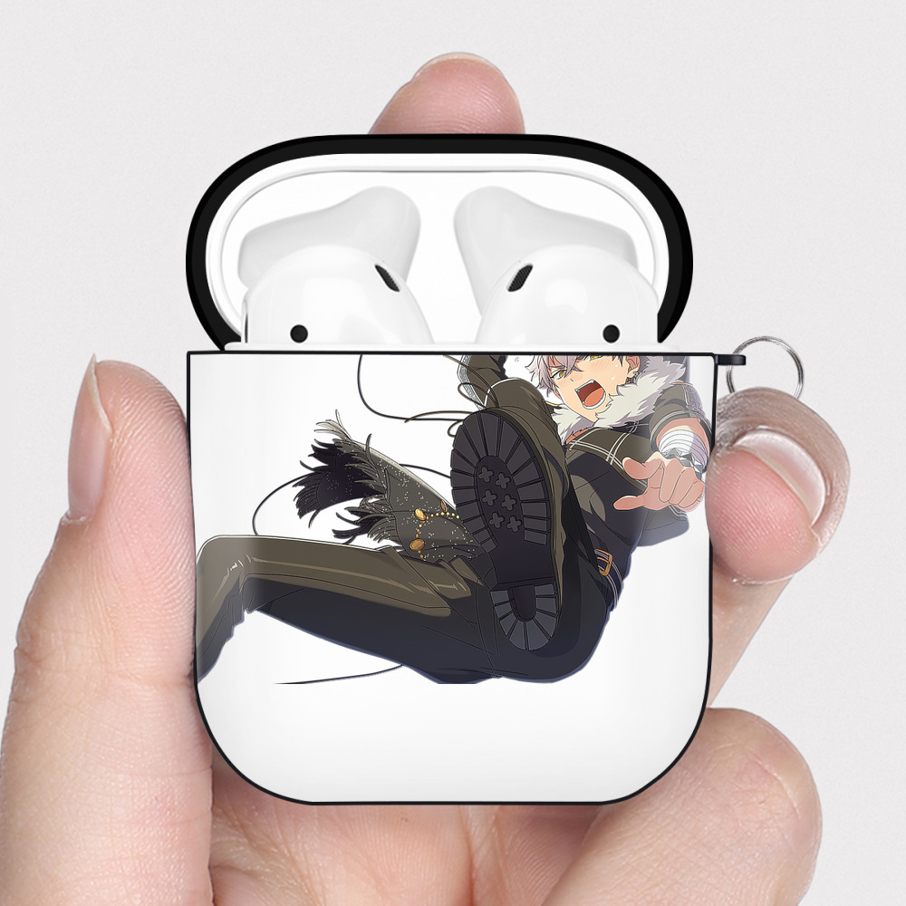 （画像用） あんさんぶるスターズ! Ensemble Stars AirPods 第2世代保護ケース ハードシェル ブラック 耐衝撃・防指紋・カラビナ付き