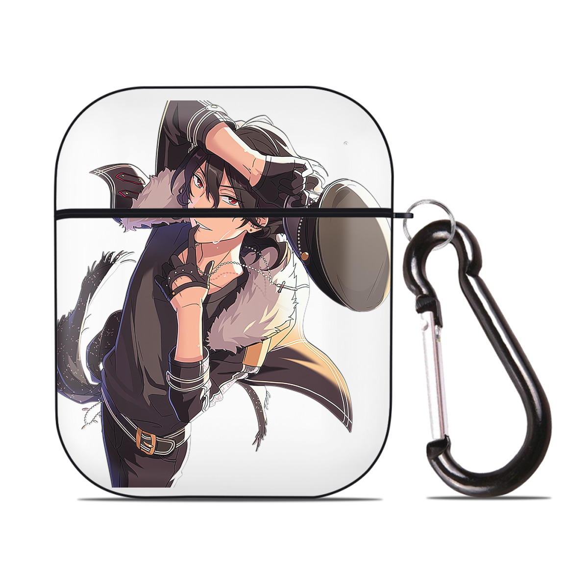（画像用） あんさんぶるスターズ! Ensemble Stars AirPods 第2世代保護ケース ハードシェル ブラック 耐衝撃・防指紋・カラビナ付き