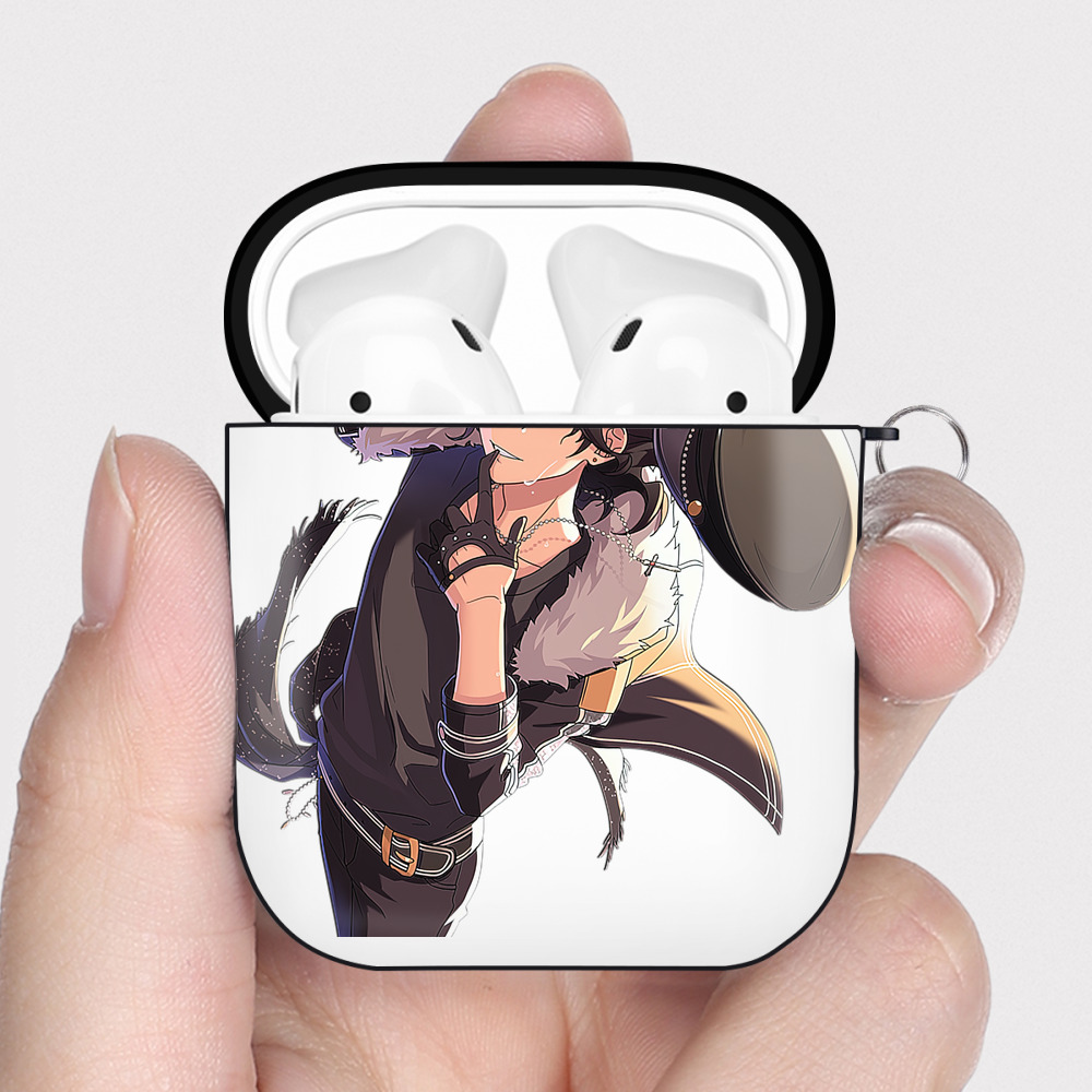 （画像用） あんさんぶるスターズ! Ensemble Stars AirPods 第2世代保護ケース ハードシェル ブラック 耐衝撃・防指紋・カラビナ付き