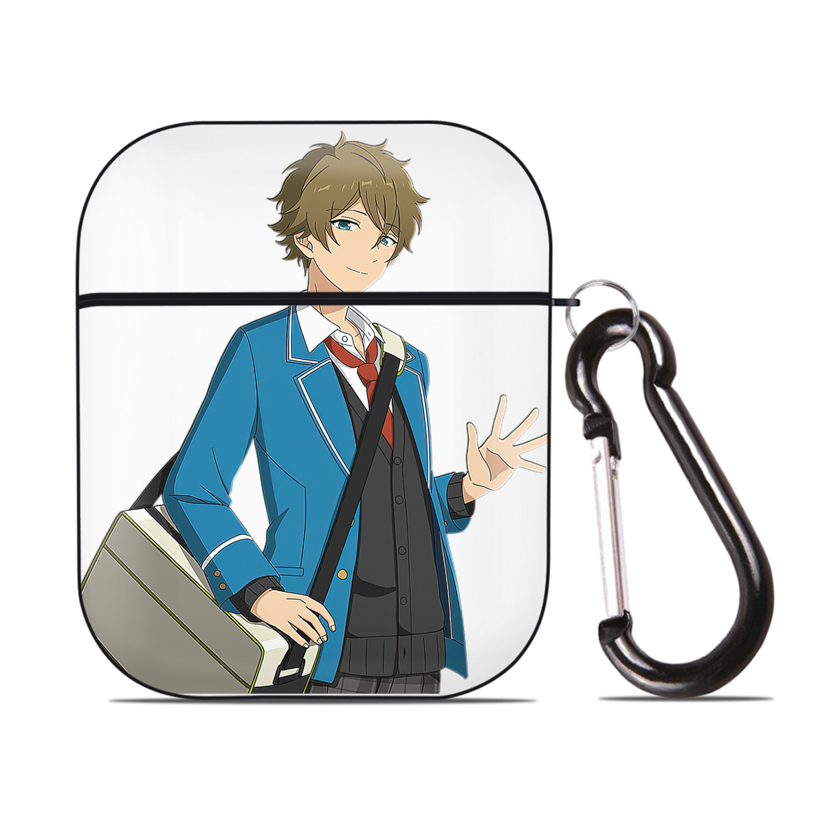 （画像用） あんさんぶるスターズ! Ensemble Stars AirPods 第2世代保護ケース ハードシェル ブラック 耐衝撃・防指紋・カラビナ付き