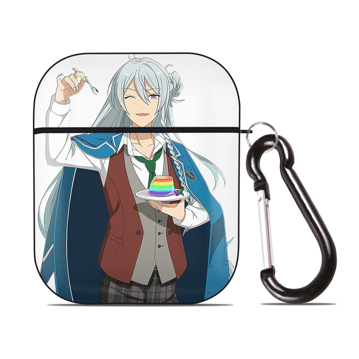 （画像用） あんさんぶるスターズ! Ensemble Stars AirPods 第2世代保護ケース ハードシェル ブラック 耐衝撃・防指紋・カラビナ付き