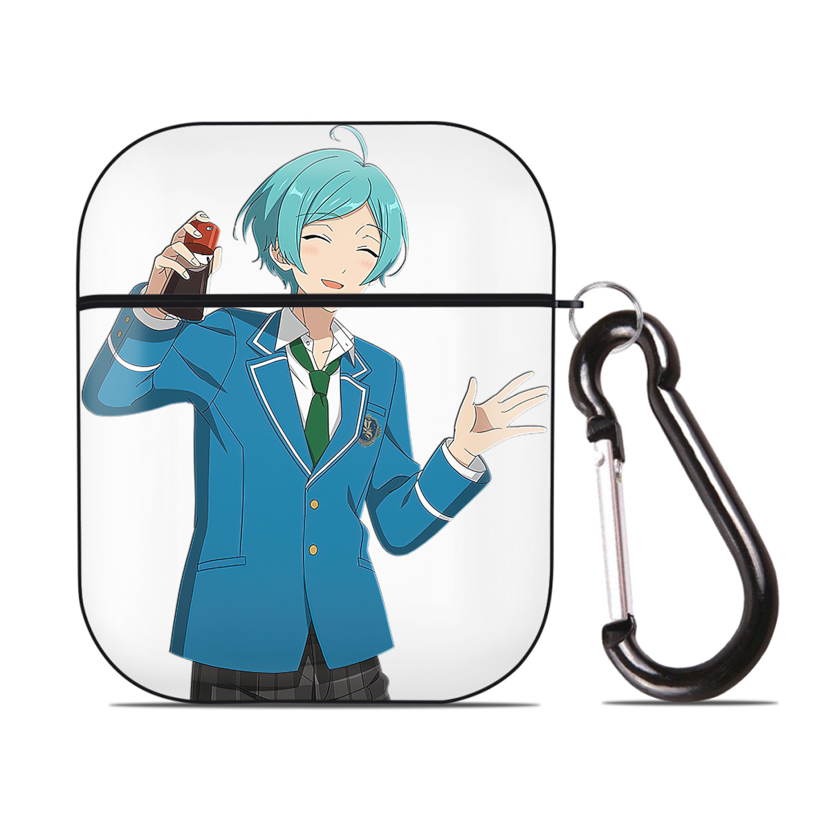 （画像用） あんさんぶるスターズ! Ensemble Stars AirPods 第2世代保護ケース ハードシェル ブラック 耐衝撃・防指紋・カラビナ付き