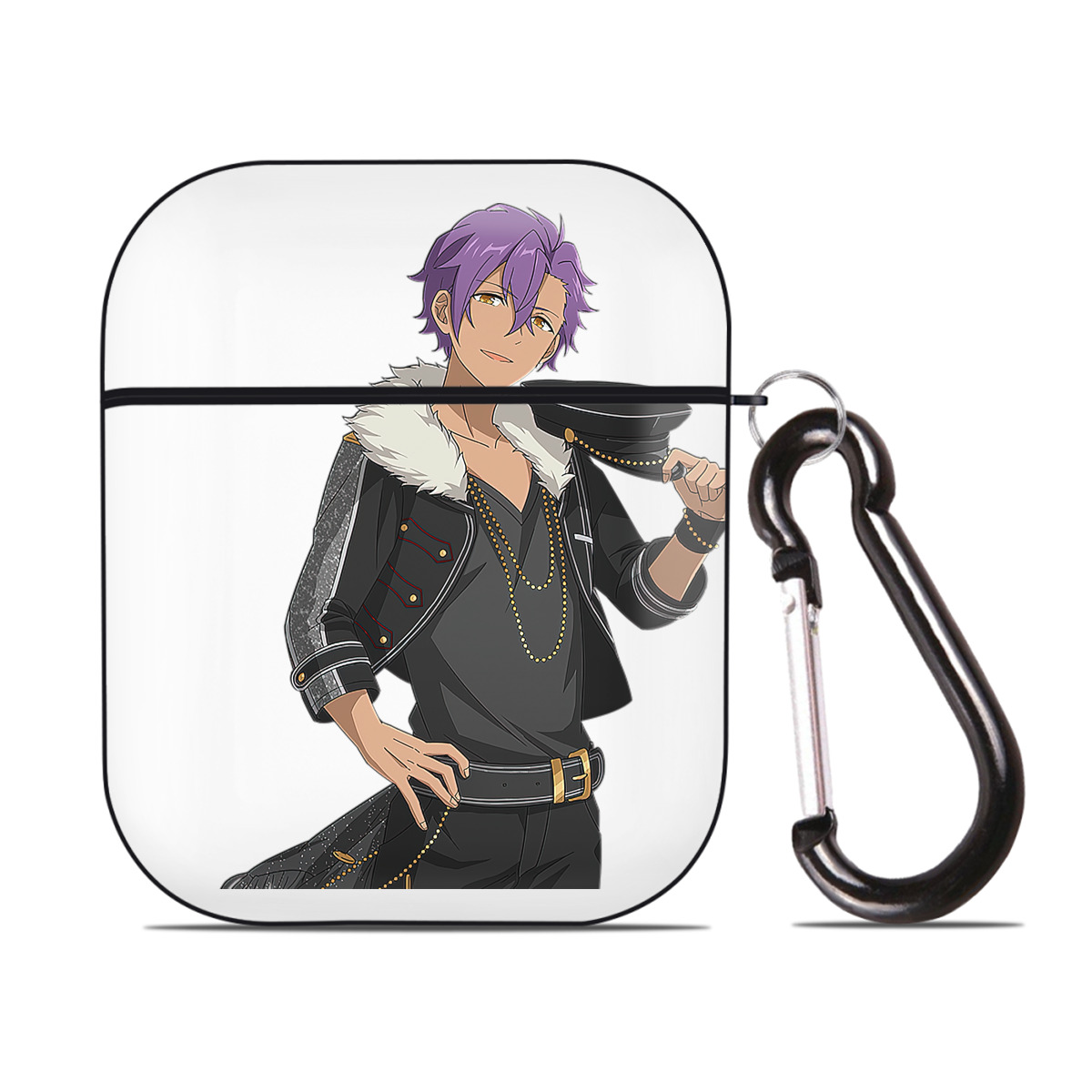 （画像用） あんさんぶるスターズ! Ensemble Stars AirPods 第2世代保護ケース ハードシェル ブラック 耐衝撃・防指紋・カラビナ付き