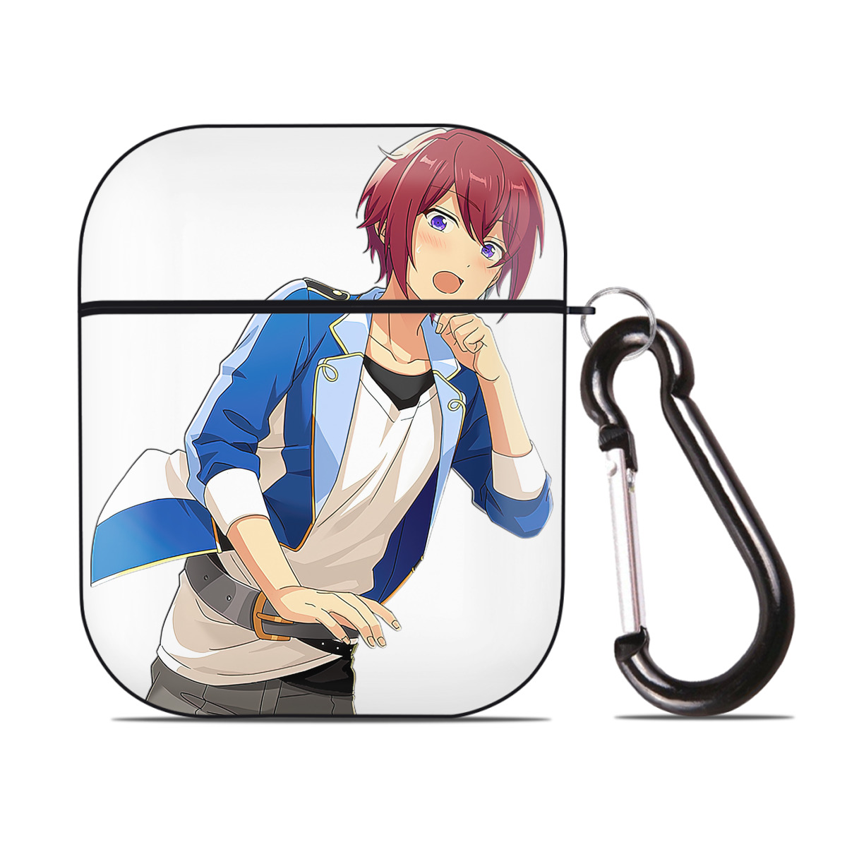 （画像用） あんさんぶるスターズ! Ensemble Stars AirPods 第2世代保護ケース ハードシェル ブラック 耐衝撃・防指紋・カラビナ付き