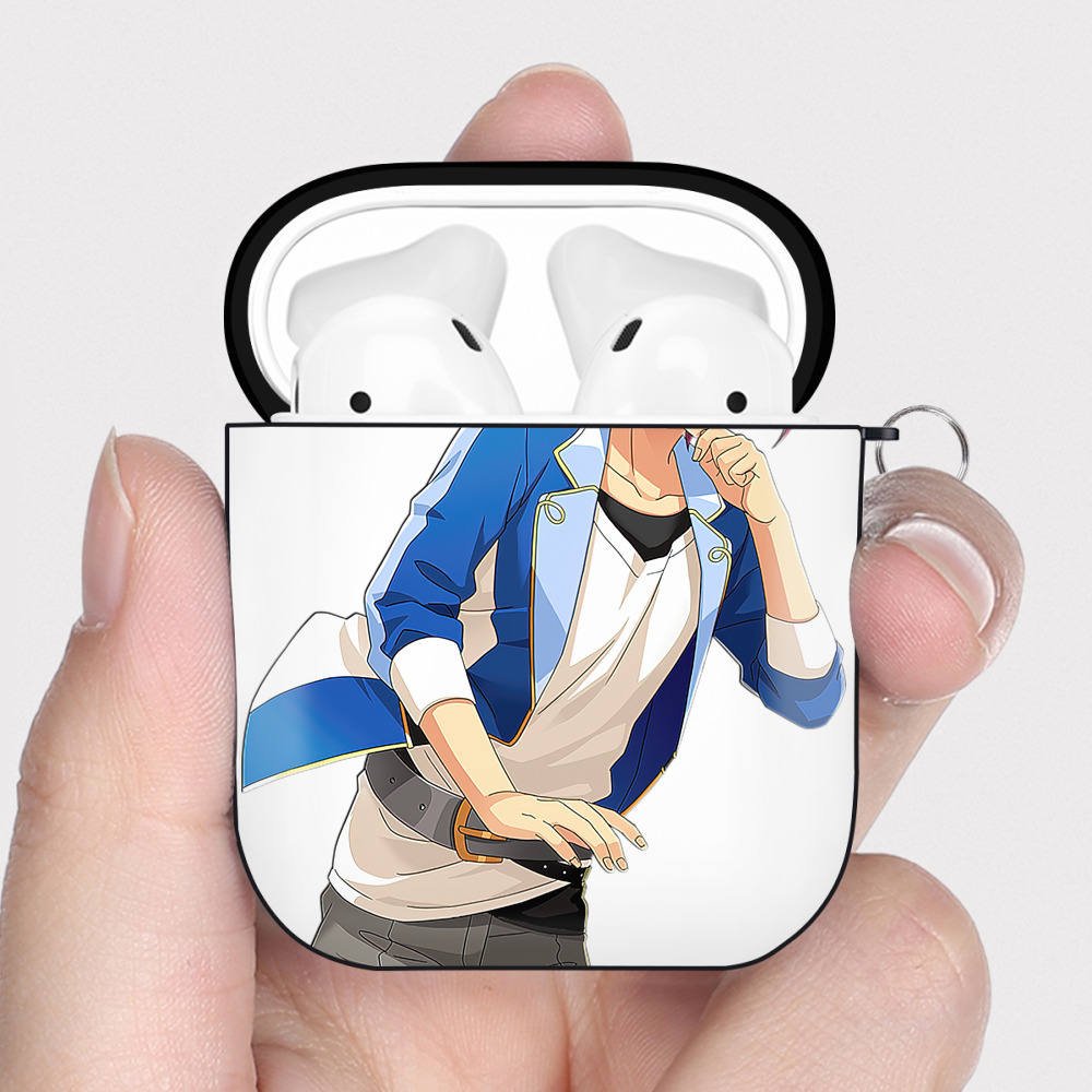 （画像用） あんさんぶるスターズ! Ensemble Stars AirPods 第2世代保護ケース ハードシェル ブラック 耐衝撃・防指紋・カラビナ付き