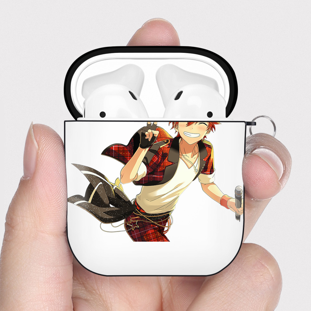 （画像用） あんさんぶるスターズ! Ensemble Stars AirPods 第2世代保護ケース ハードシェル ブラック 耐衝撃・防指紋・カラビナ付き