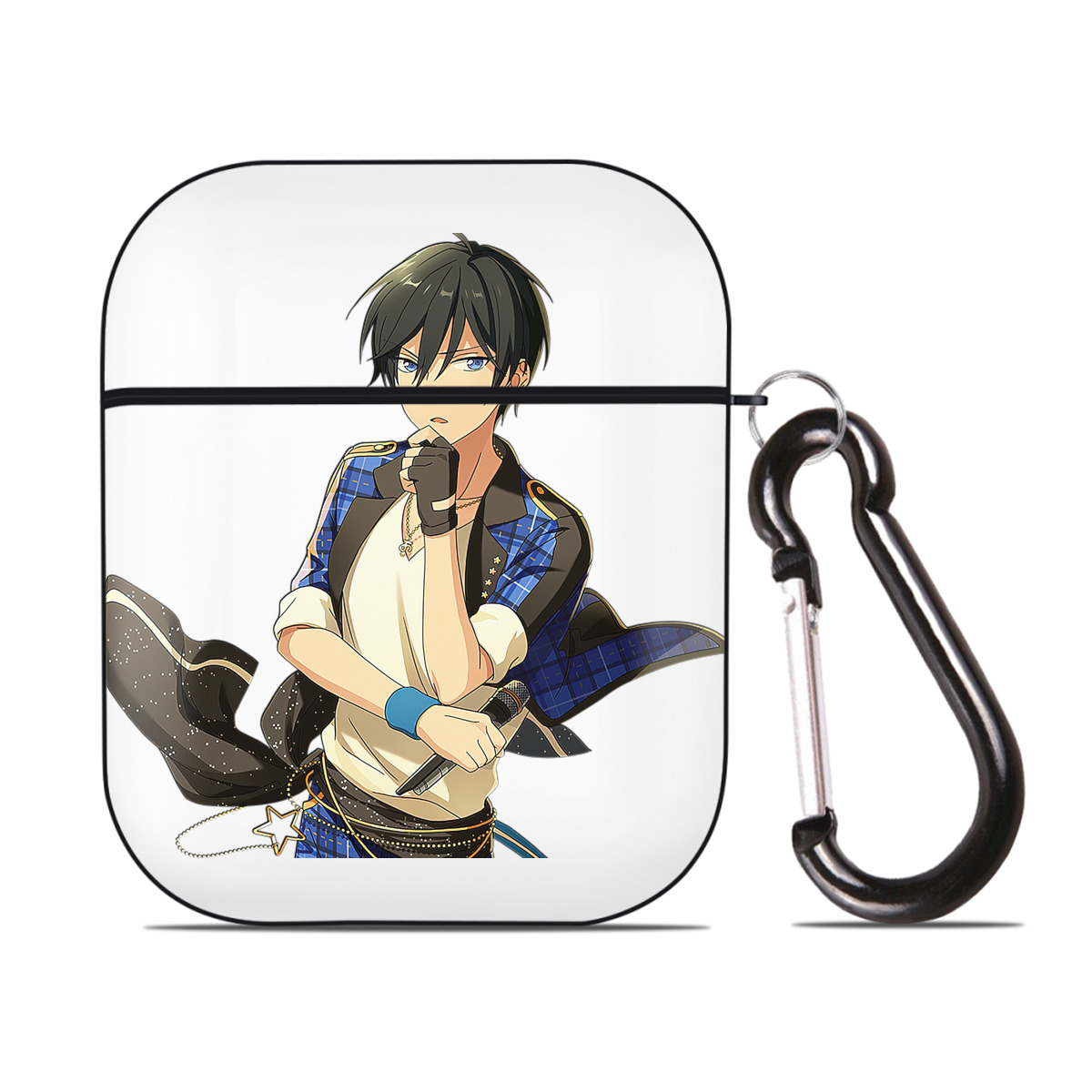 （画像用） あんさんぶるスターズ! Ensemble Stars AirPods 第2世代保護ケース ハードシェル ブラック 耐衝撃・防指紋・カラビナ付き