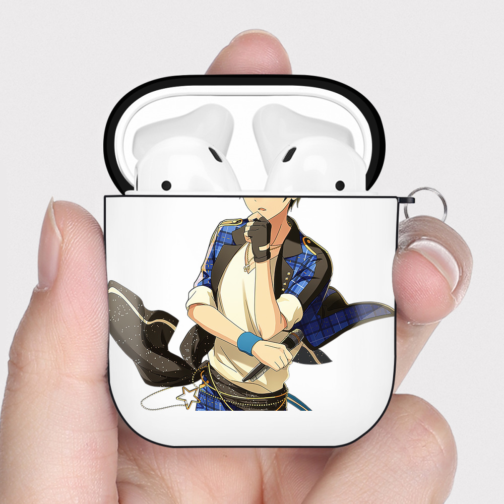 （画像用） あんさんぶるスターズ! Ensemble Stars AirPods 第2世代保護ケース ハードシェル ブラック 耐衝撃・防指紋・カラビナ付き