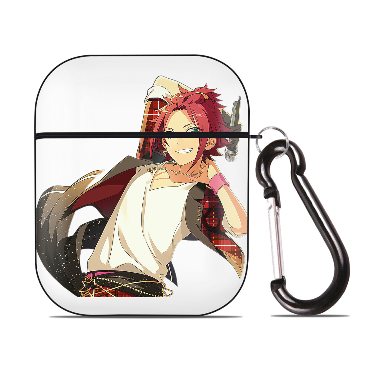 （画像用） あんさんぶるスターズ! Ensemble Stars AirPods 第2世代保護ケース ハードシェル ブラック 耐衝撃・防指紋・カラビナ付き