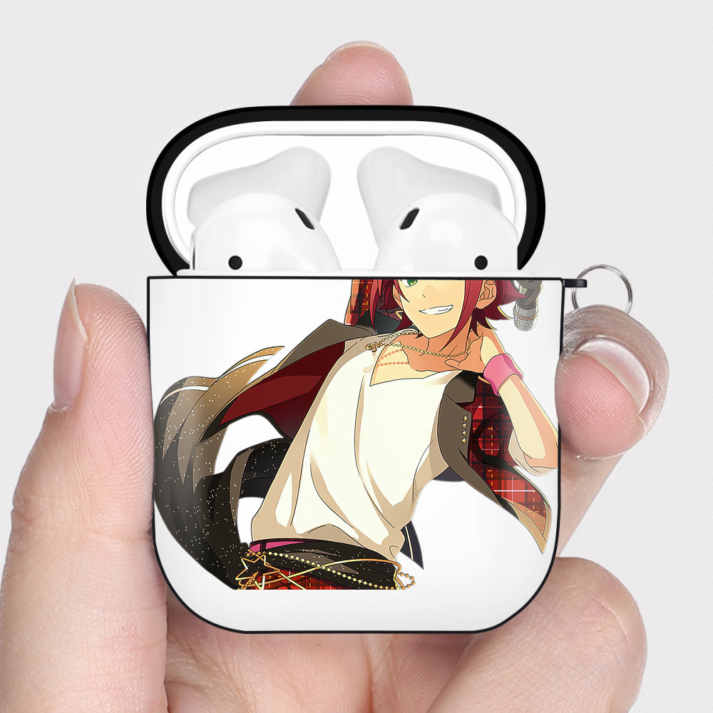 （画像用） あんさんぶるスターズ! Ensemble Stars AirPods 第2世代保護ケース ハードシェル ブラック 耐衝撃・防指紋・カラビナ付き