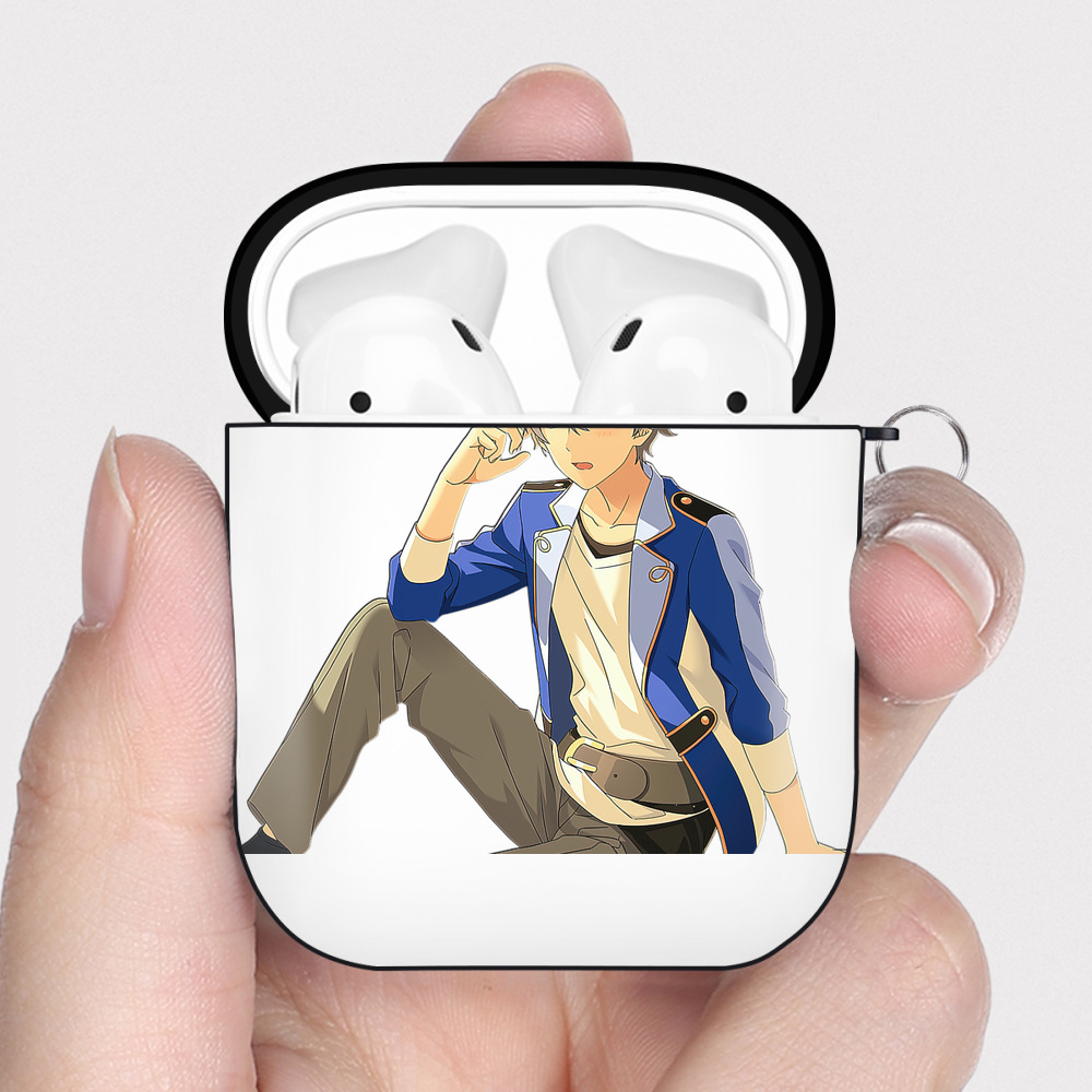 （画像用） あんさんぶるスターズ! Ensemble Stars AirPods 第2世代保護ケース ハードシェル ブラック 耐衝撃・防指紋・カラビナ付き