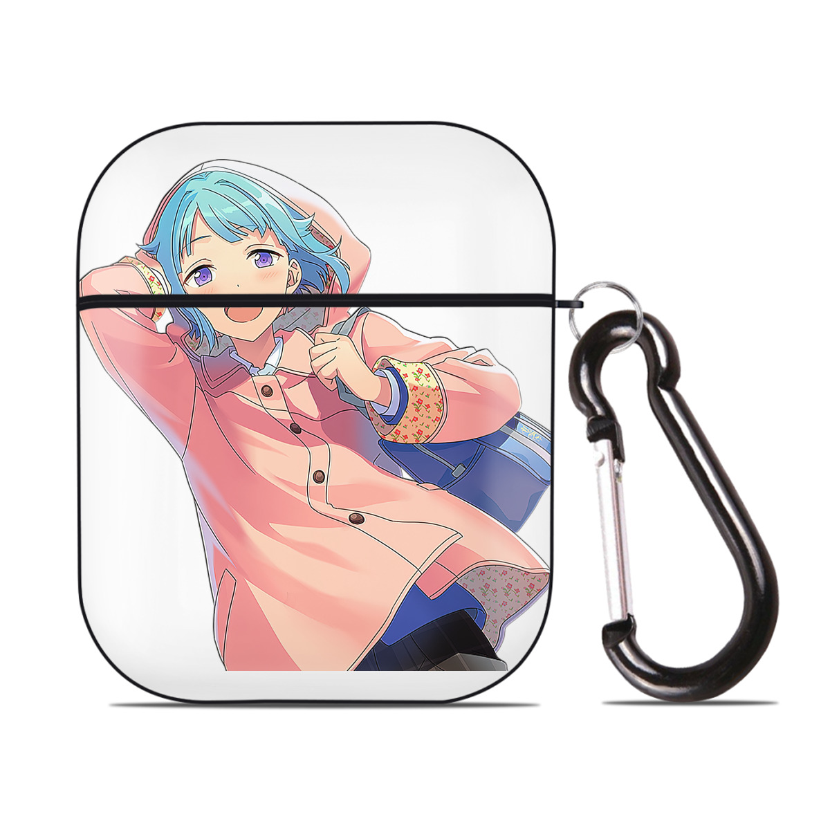 （画像用） あんさんぶるスターズ! Ensemble Stars AirPods 第2世代保護ケース ハードシェル ブラック 耐衝撃・防指紋・カラビナ付き