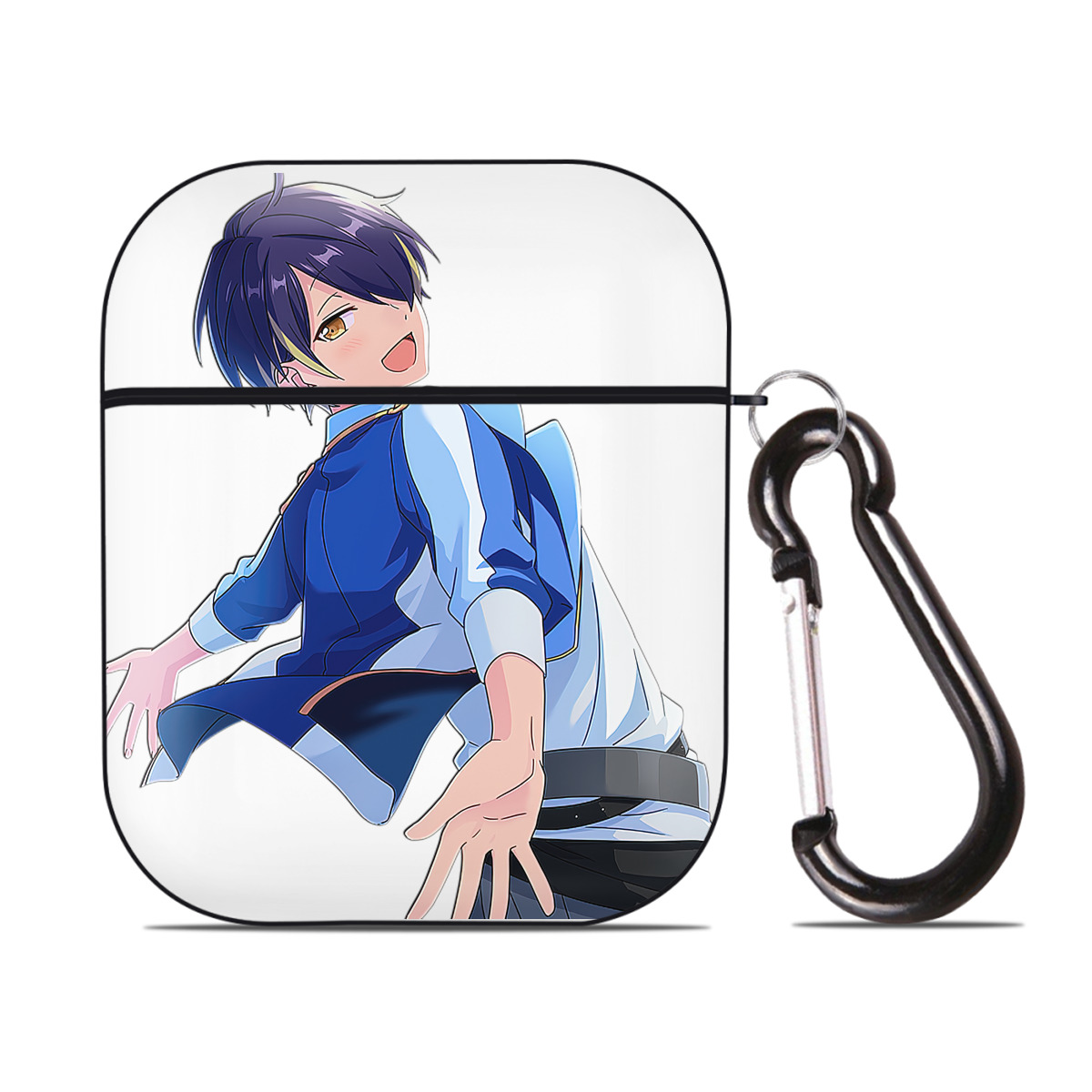 （画像用） あんさんぶるスターズ! Ensemble Stars AirPods 第2世代保護ケース ハードシェル ブラック 耐衝撃・防指紋・カラビナ付き