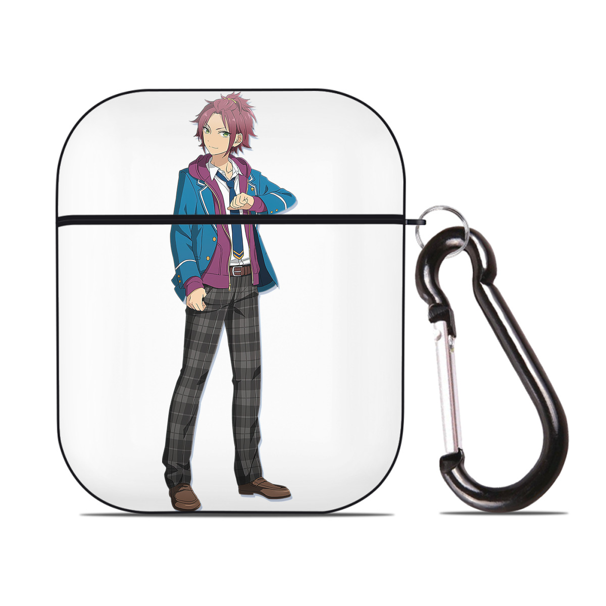 （画像用） あんさんぶるスターズ! Ensemble Stars AirPods 第2世代保護ケース ハードシェル ブラック 耐衝撃・防指紋・カラビナ付き