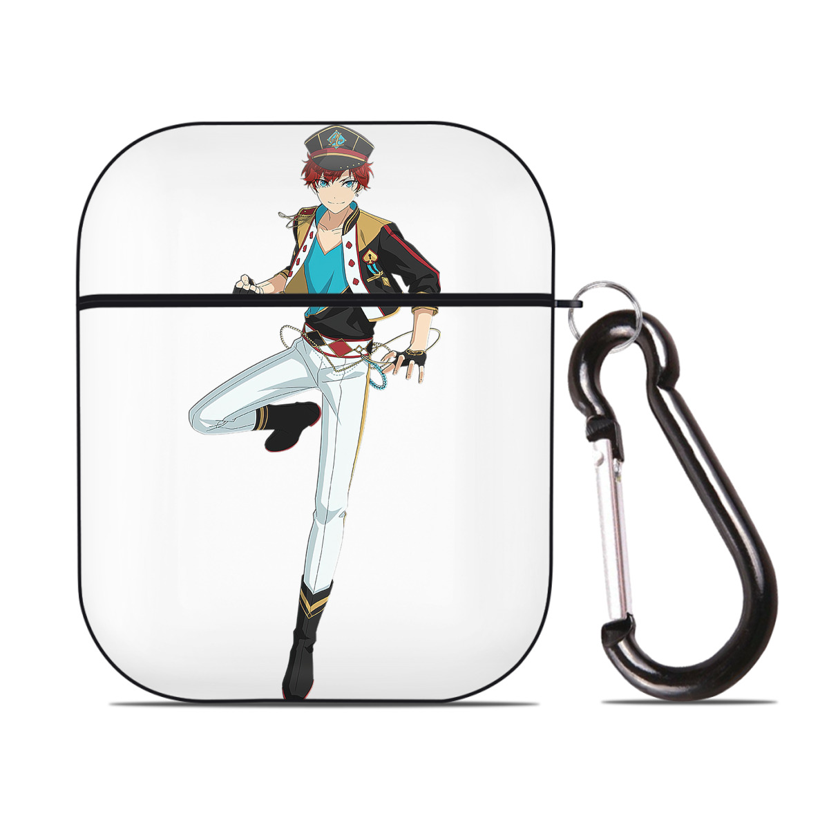 （画像用） あんさんぶるスターズ! Ensemble Stars AirPods 第2世代保護ケース ハードシェル ブラック 耐衝撃・防指紋・カラビナ付き