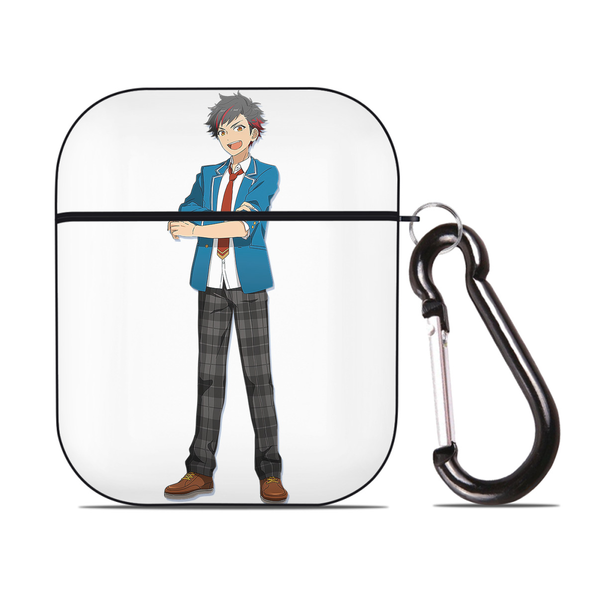 （画像用） あんさんぶるスターズ! Ensemble Stars AirPods 第2世代保護ケース ハードシェル ブラック 耐衝撃・防指紋・カラビナ付き