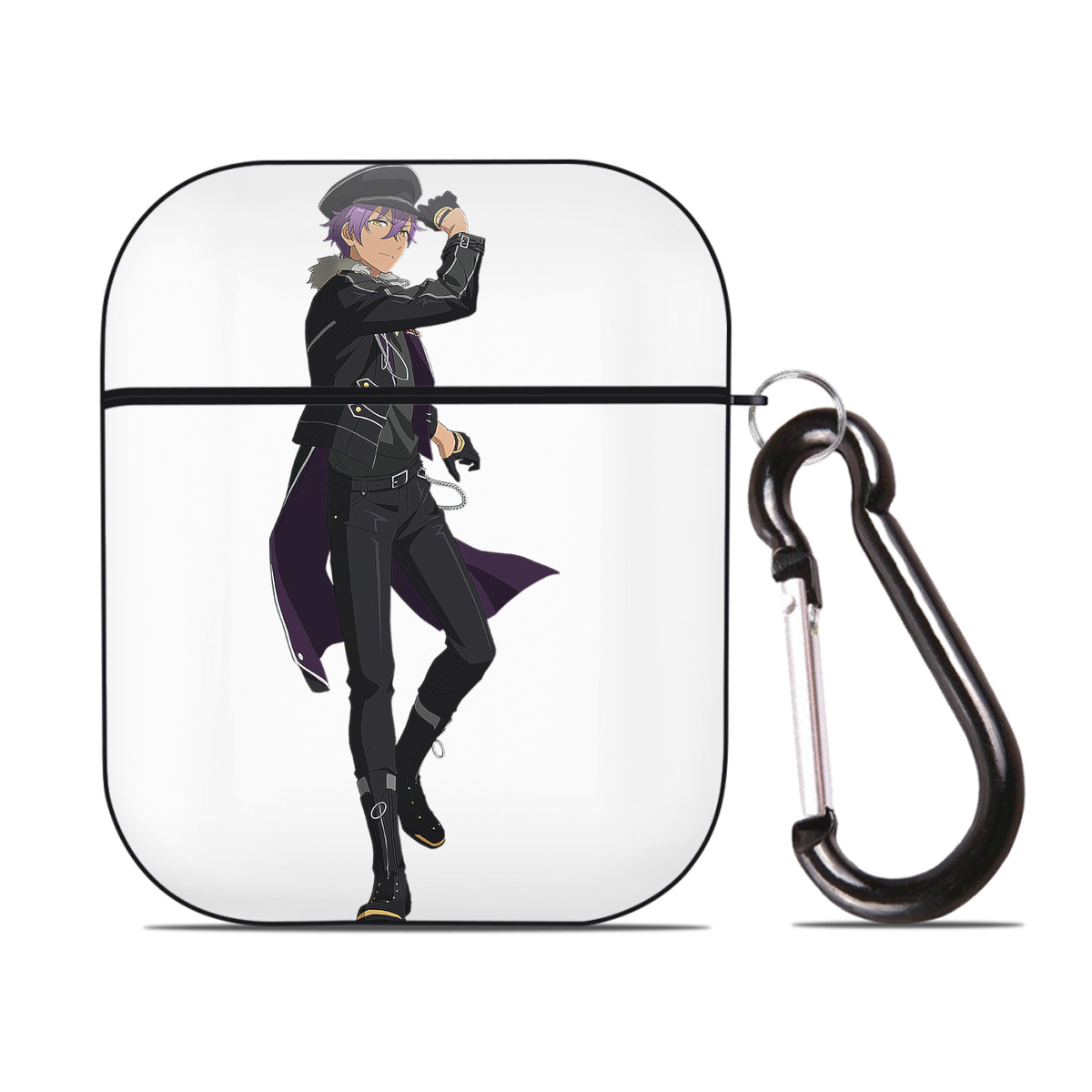 （画像用） あんさんぶるスターズ! Ensemble Stars AirPods 第2世代保護ケース ハードシェル ブラック 耐衝撃・防指紋・カラビナ付き