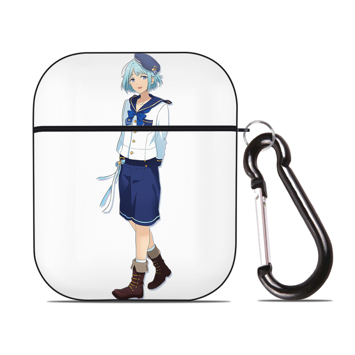 （画像用） あんさんぶるスターズ! Ensemble Stars AirPods 第2世代保護ケース ハードシェル ブラック 耐衝撃・防指紋・カラビナ付き