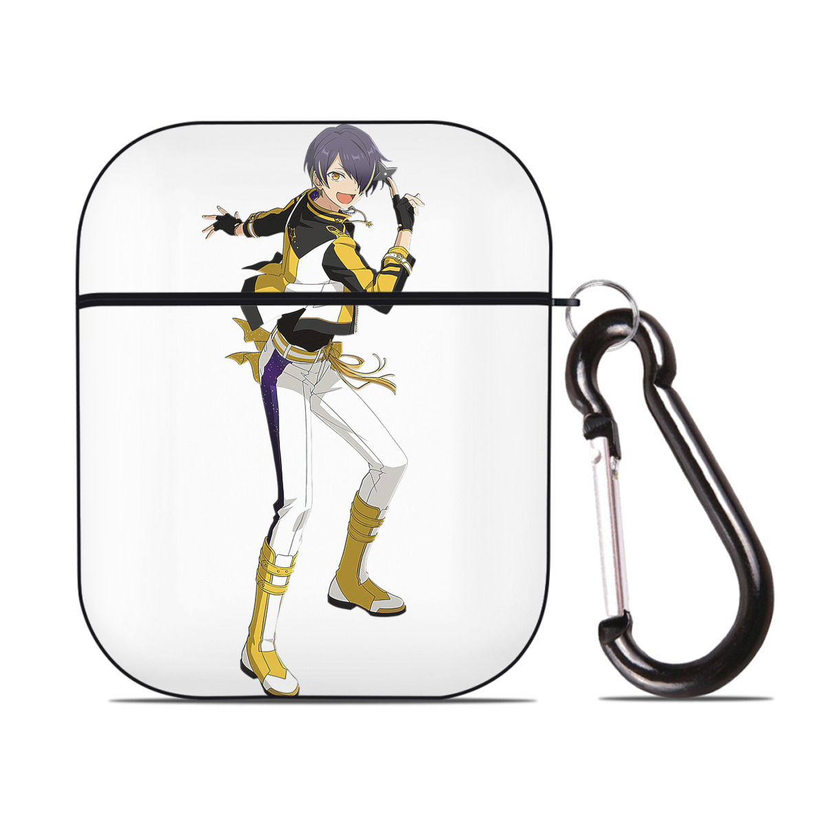 （画像用） あんさんぶるスターズ! Ensemble Stars AirPods 第2世代保護ケース ハードシェル ブラック 耐衝撃・防指紋・カラビナ付き