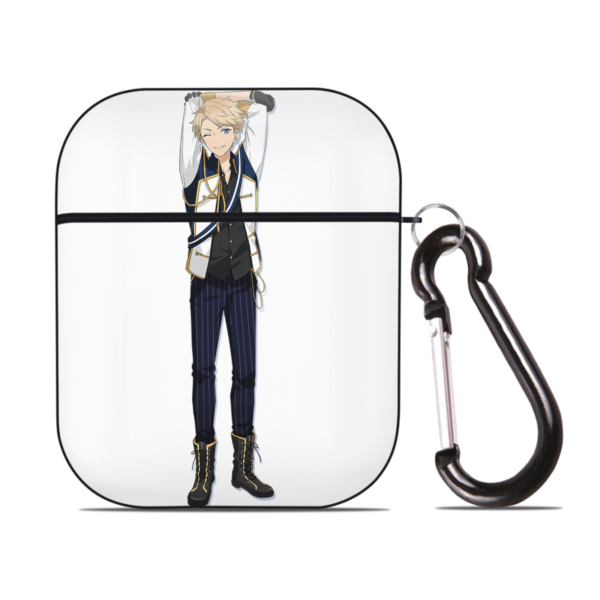 （画像用） あんさんぶるスターズ! Ensemble Stars AirPods 第2世代保護ケース ハードシェル ブラック 耐衝撃・防指紋・カラビナ付き