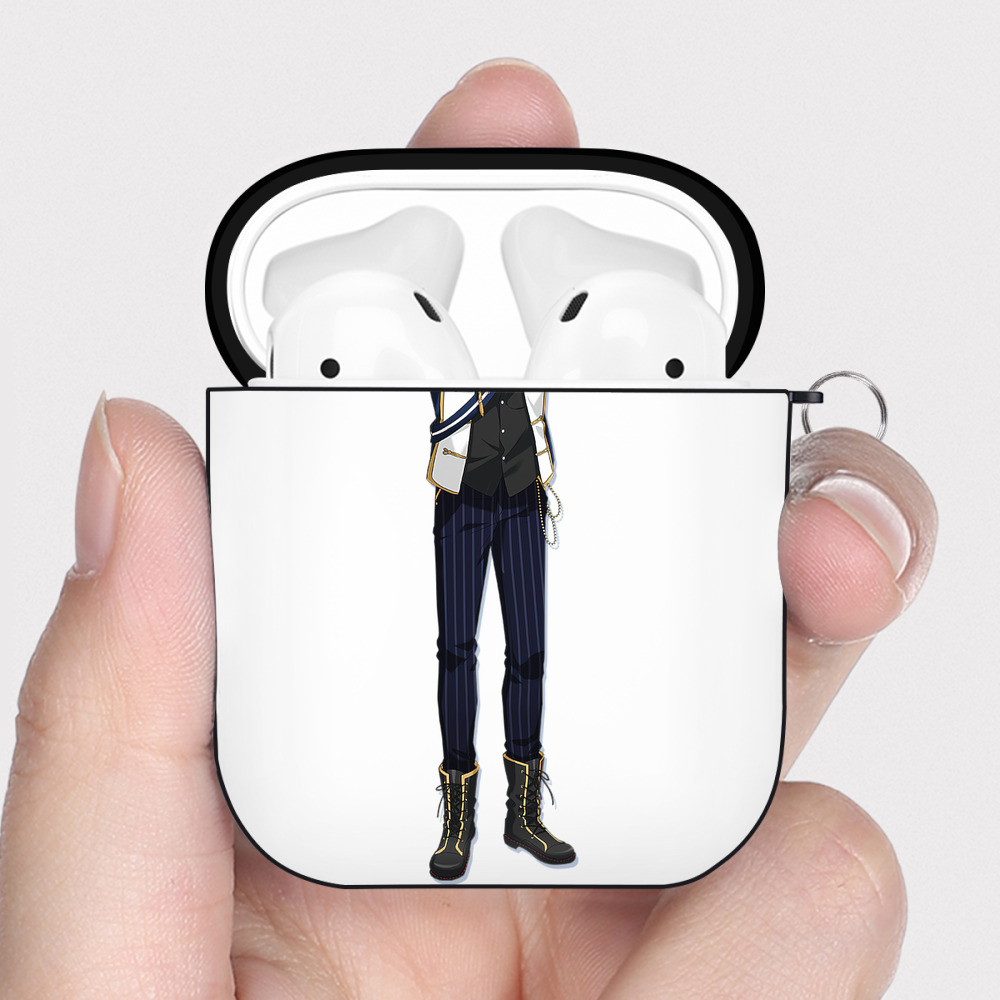 （画像用） あんさんぶるスターズ! Ensemble Stars AirPods 第2世代保護ケース ハードシェル ブラック 耐衝撃・防指紋・カラビナ付き
