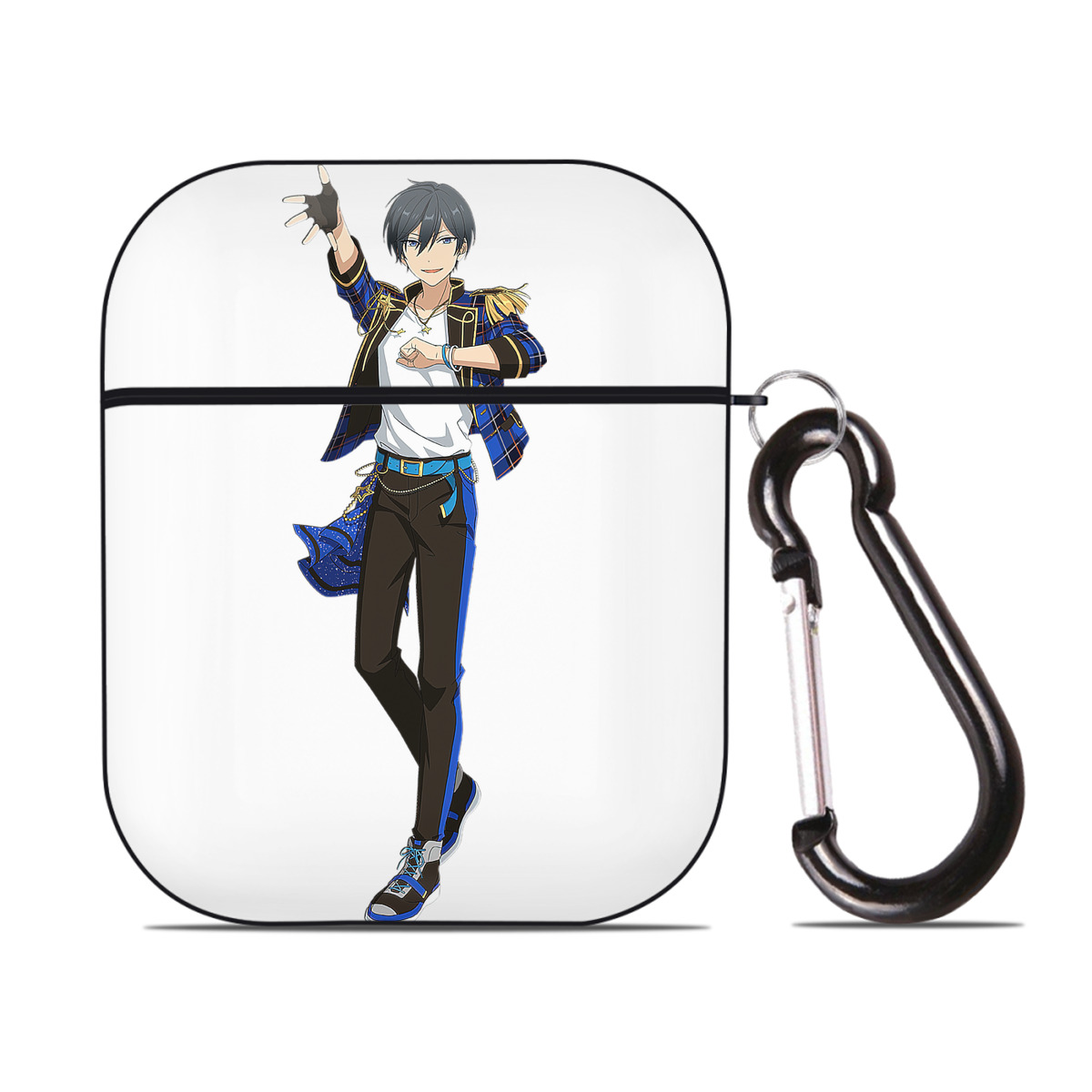（画像用） あんさんぶるスターズ! Ensemble Stars AirPods 第2世代保護ケース ハードシェル ブラック 耐衝撃・防指紋・カラビナ付き