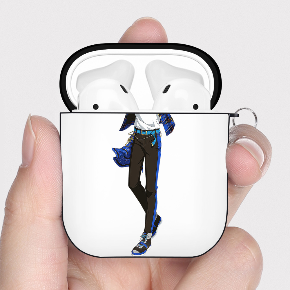 （画像用） あんさんぶるスターズ! Ensemble Stars AirPods 第2世代保護ケース ハードシェル ブラック 耐衝撃・防指紋・カラビナ付き