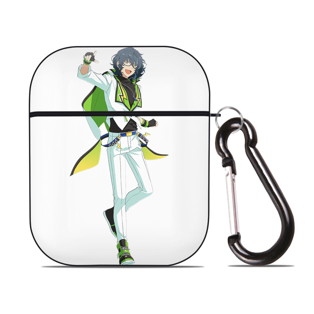 （画像用） あんさんぶるスターズ! Ensemble Stars AirPods 第2世代保護ケース ハードシェル ブラック 耐衝撃・防指紋・カラビナ付き
