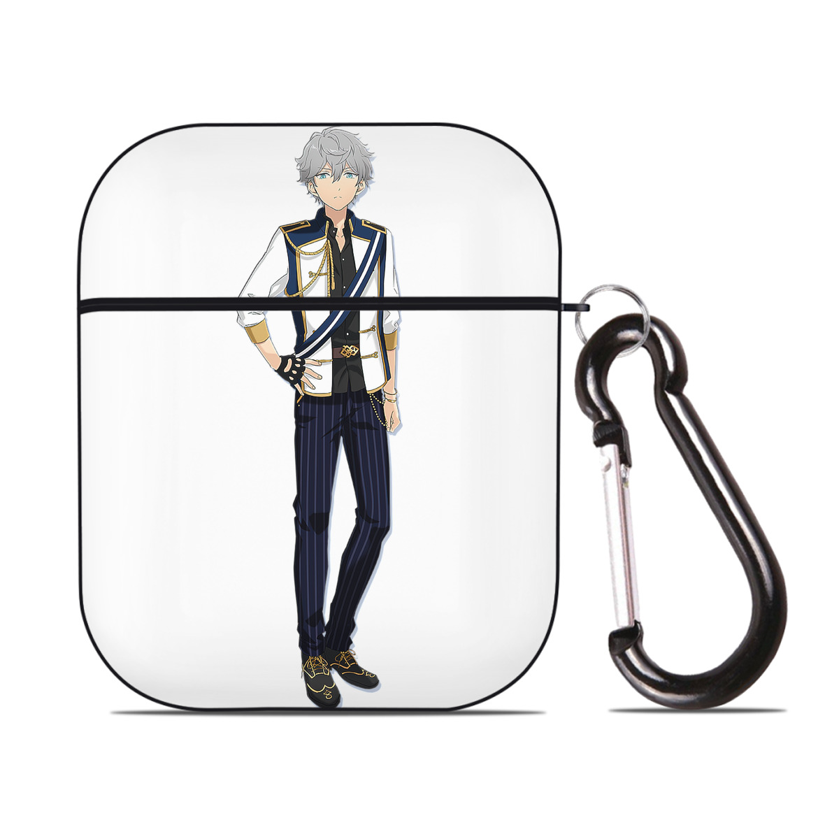 （画像用） あんさんぶるスターズ! Ensemble Stars AirPods 第2世代保護ケース ハードシェル ブラック 耐衝撃・防指紋・カラビナ付き