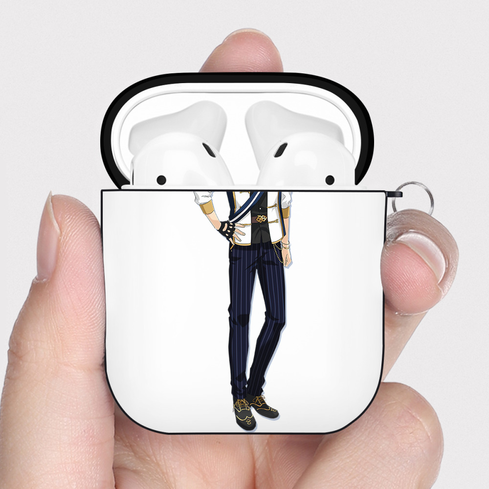 （画像用） あんさんぶるスターズ! Ensemble Stars AirPods 第2世代保護ケース ハードシェル ブラック 耐衝撃・防指紋・カラビナ付き