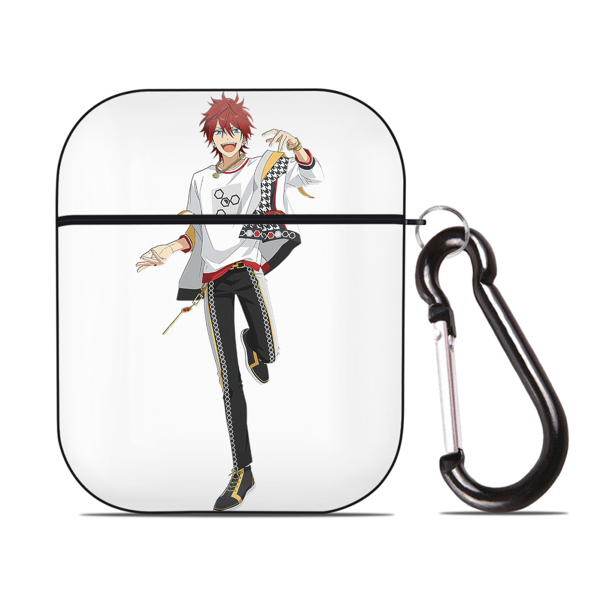 （画像用） あんさんぶるスターズ! Ensemble Stars AirPods 第2世代保護ケース ハードシェル ブラック 耐衝撃・防指紋・カラビナ付き