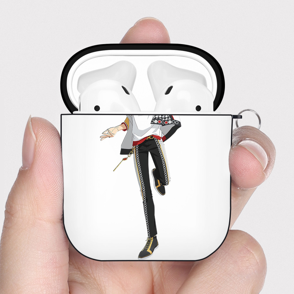 （画像用） あんさんぶるスターズ! Ensemble Stars AirPods 第2世代保護ケース ハードシェル ブラック 耐衝撃・防指紋・カラビナ付き