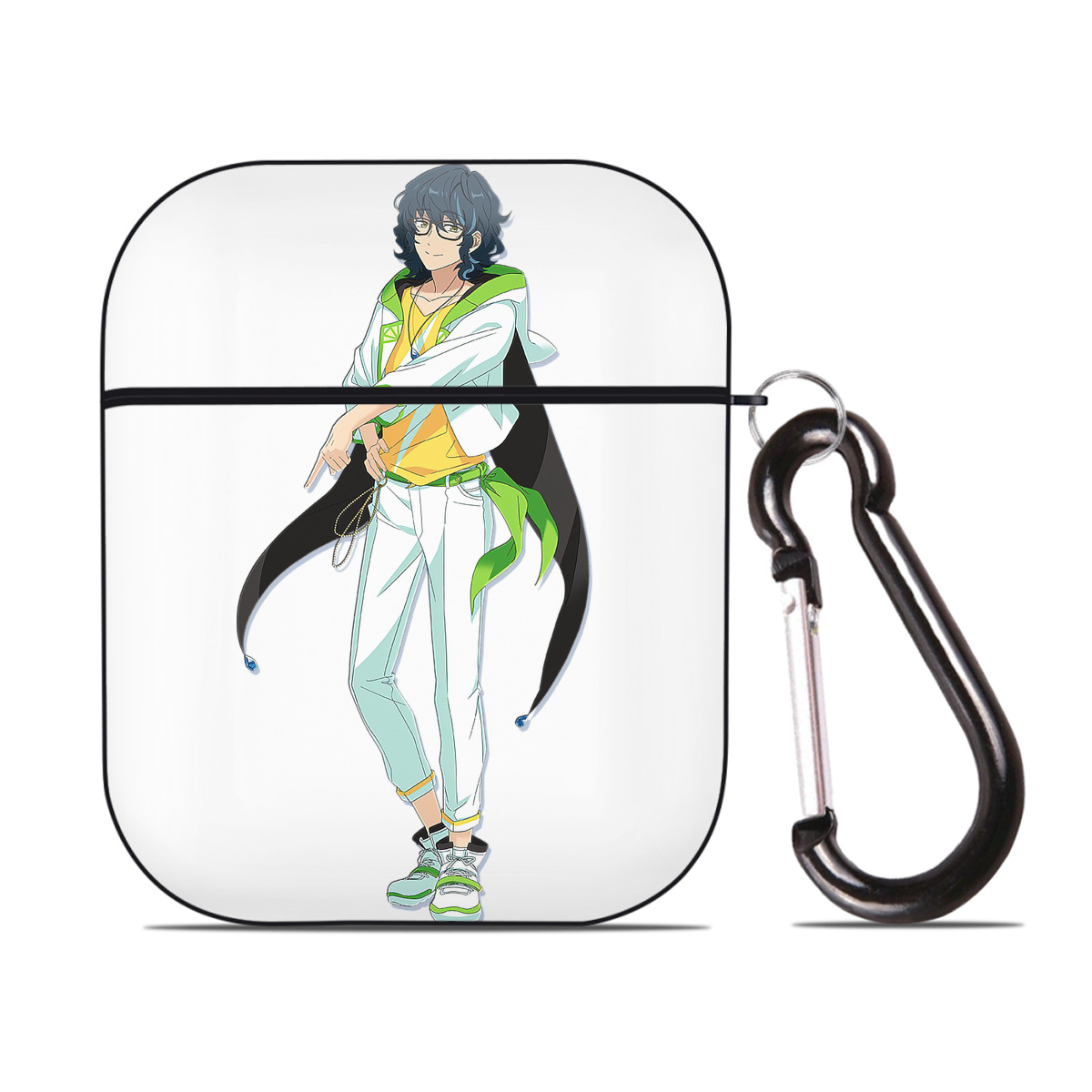 （画像用） あんさんぶるスターズ! Ensemble Stars AirPods 第2世代保護ケース ハードシェル ブラック 耐衝撃・防指紋・カラビナ付き