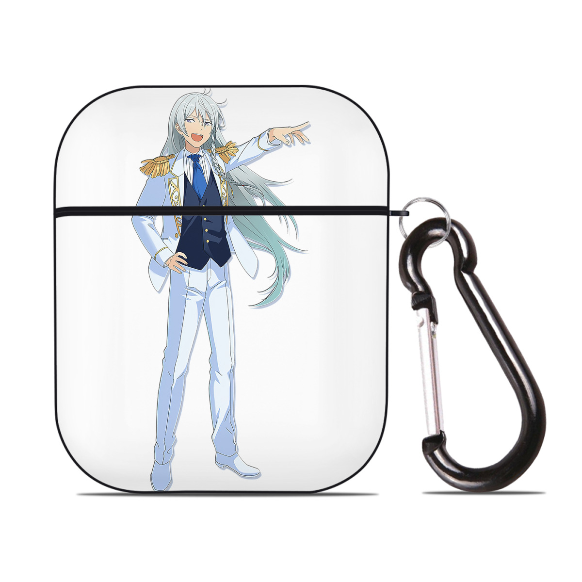 （画像用） あんさんぶるスターズ! Ensemble Stars AirPods 第2世代保護ケース ハードシェル ブラック 耐衝撃・防指紋・カラビナ付き