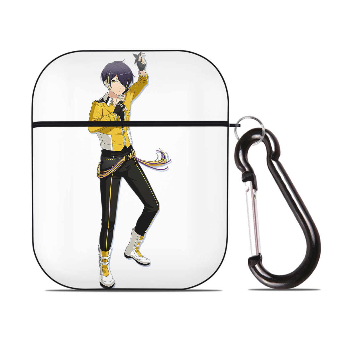 （画像用） あんさんぶるスターズ! Ensemble Stars AirPods 第2世代保護ケース ハードシェル ブラック 耐衝撃・防指紋・カラビナ付き