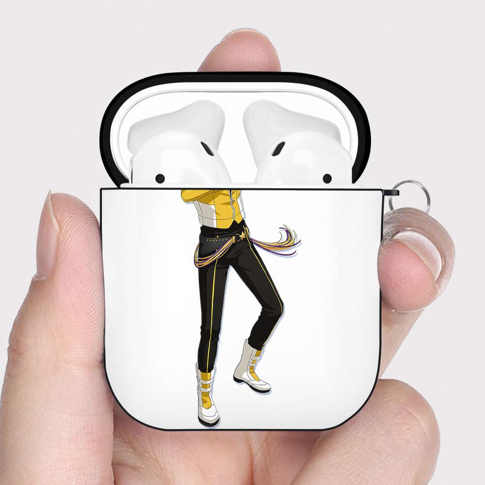 （画像用） あんさんぶるスターズ! Ensemble Stars AirPods 第2世代保護ケース ハードシェル ブラック 耐衝撃・防指紋・カラビナ付き