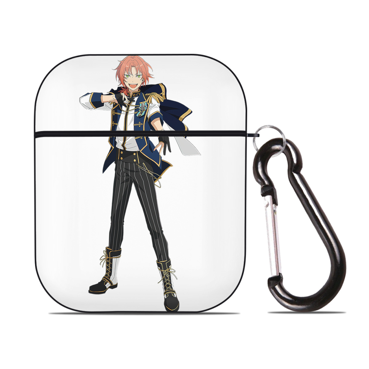 （画像用） あんさんぶるスターズ! Ensemble Stars AirPods 第2世代保護ケース ハードシェル ブラック 耐衝撃・防指紋・カラビナ付き