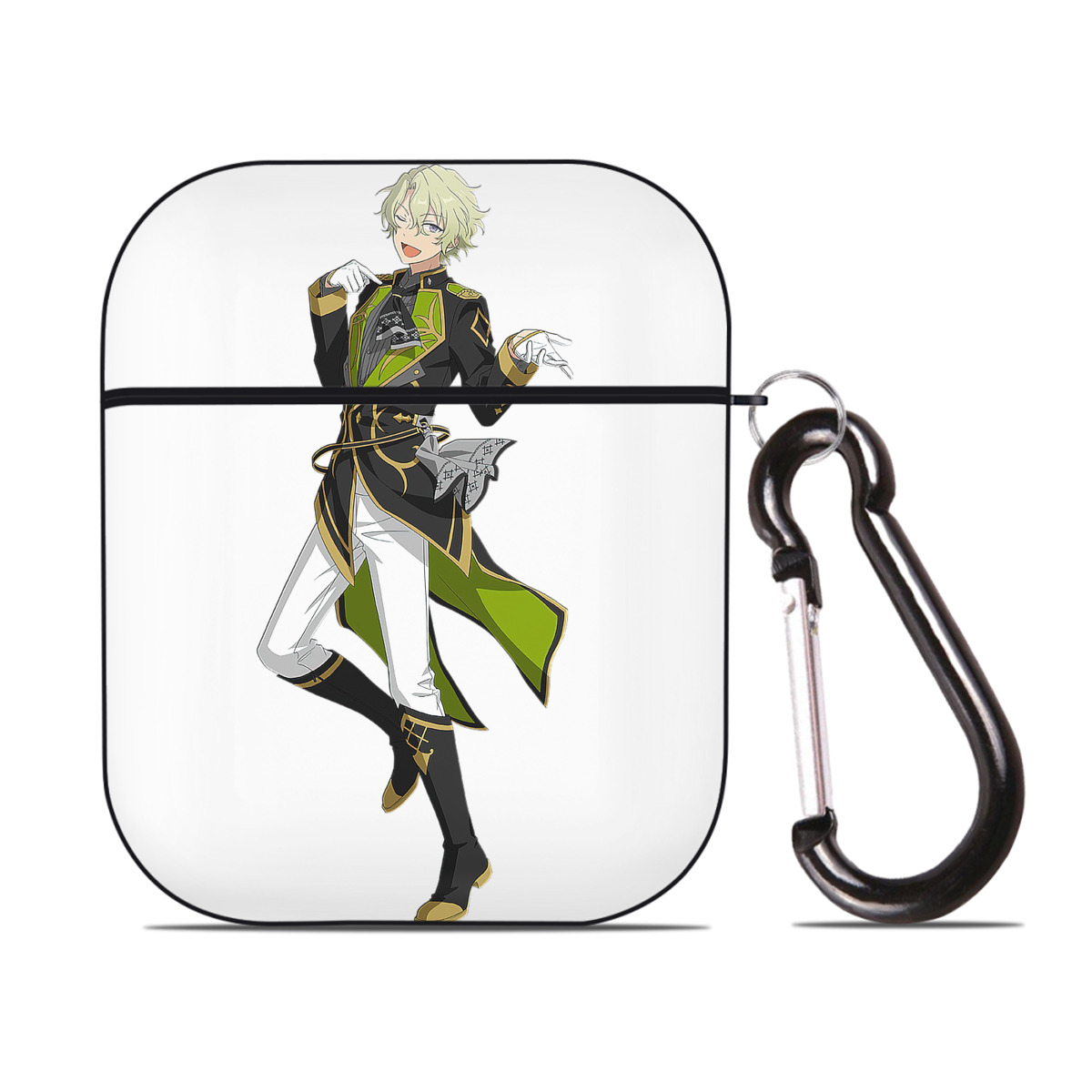 （画像用） あんさんぶるスターズ! Ensemble Stars AirPods 第2世代保護ケース ハードシェル ブラック 耐衝撃・防指紋・カラビナ付き