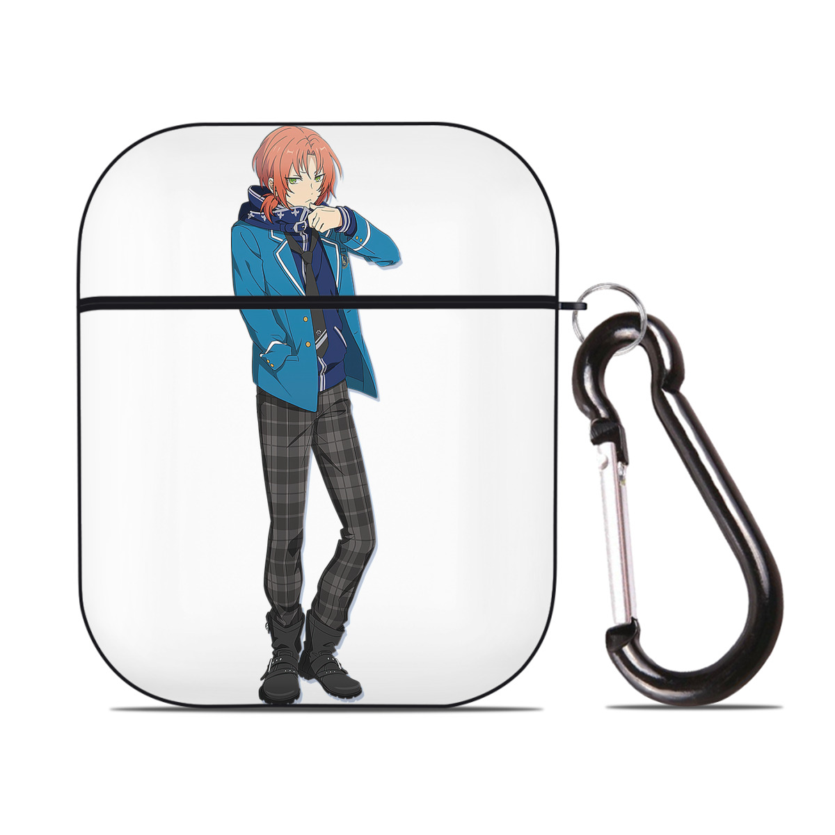 （画像用） あんさんぶるスターズ! Ensemble Stars AirPods 第2世代保護ケース ハードシェル ブラック 耐衝撃・防指紋・カラビナ付き