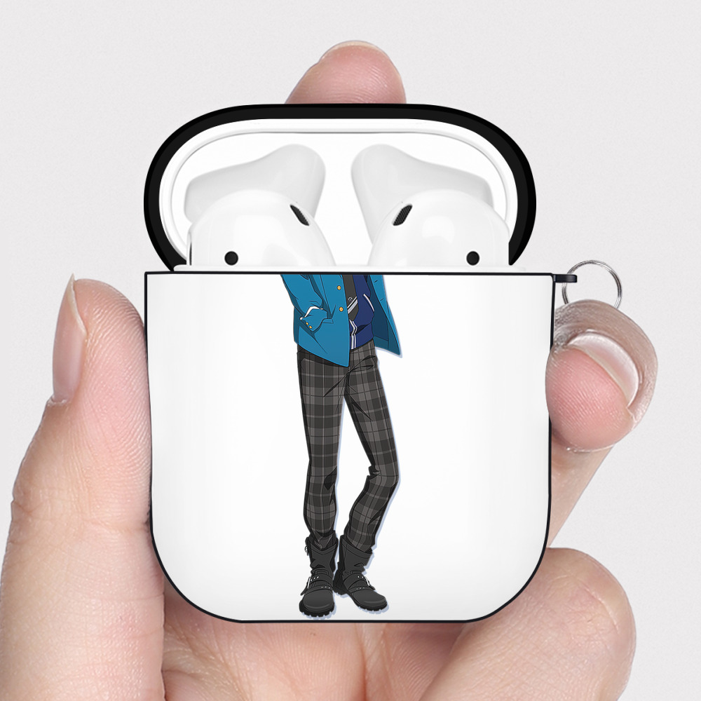 （画像用） あんさんぶるスターズ! Ensemble Stars AirPods 第2世代保護ケース ハードシェル ブラック 耐衝撃・防指紋・カラビナ付き