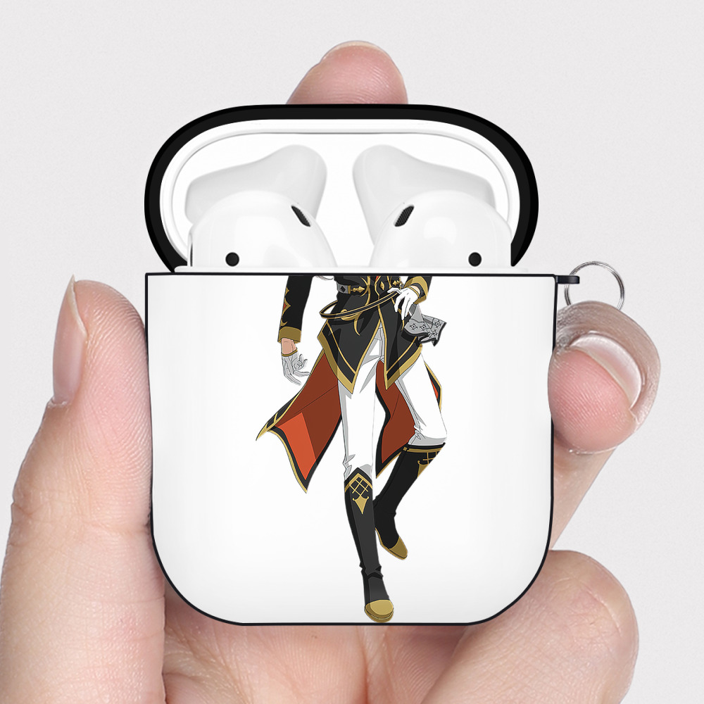 （画像用） あんさんぶるスターズ! Ensemble Stars AirPods 第2世代保護ケース ハードシェル ブラック 耐衝撃・防指紋・カラビナ付き