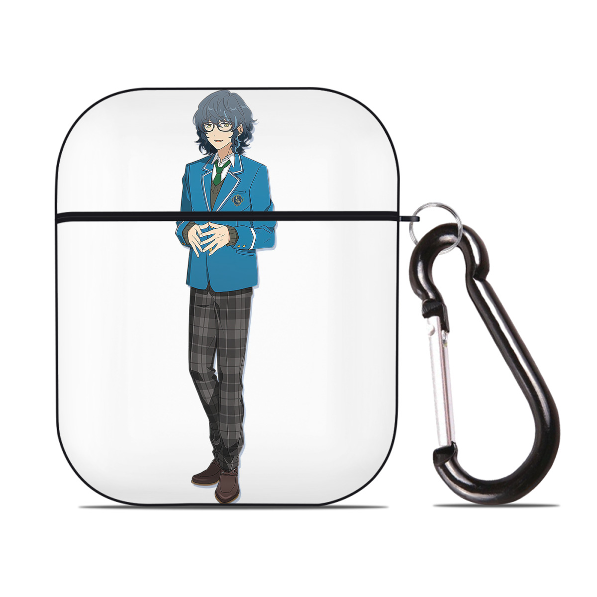 （画像用） あんさんぶるスターズ! Ensemble Stars AirPods 第2世代保護ケース ハードシェル ブラック 耐衝撃・防指紋・カラビナ付き
